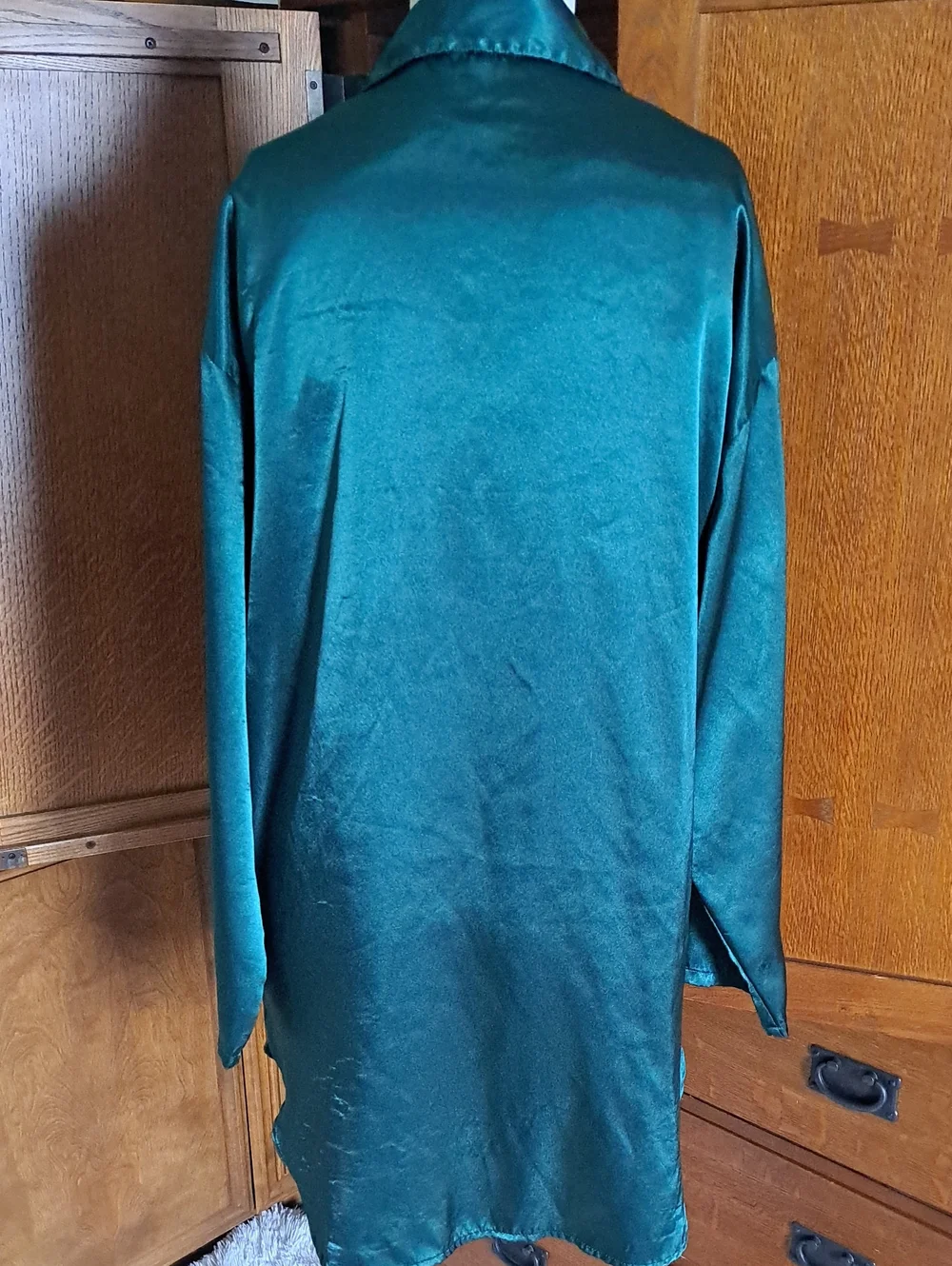 Vintage Y2K Victoria’s Secret Emerald Satin Robe XS Pink Heart Tag